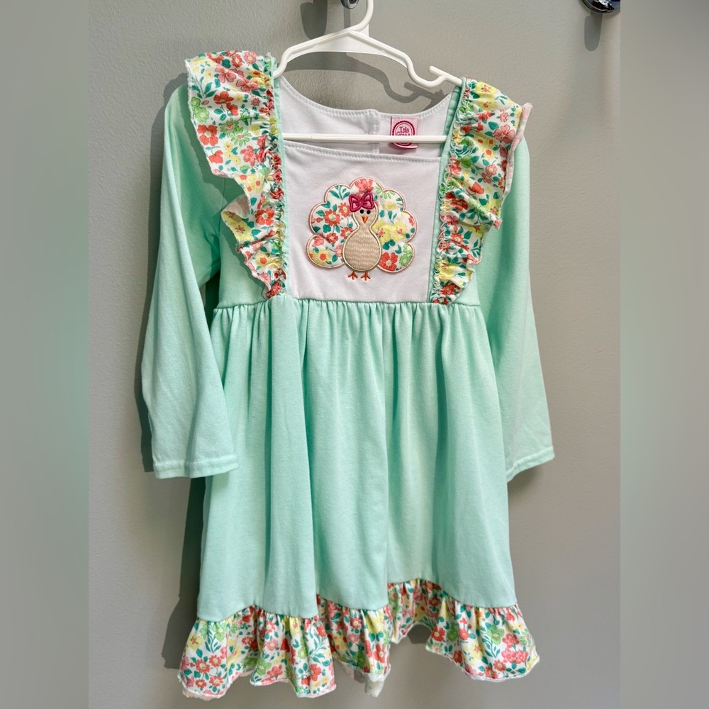 Isla Grace Gorgeous Gobbles Thanksgiving Dress in 4t